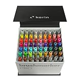 Karin HQ0003 Mega Caja Brush Marcador Pro brushpens a base de agua Adecuado para pintar, dibujar y mano Lettering Multicolor