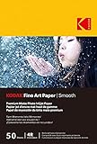 KODAK - 50 hojas de papel fotográfico 230 g/m², mate, tamaño A6 (10 x 15 cm), impresión de inyección de tinta efecto liso - 9891093 blanco