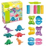 Mineup 12 outils de pâte à modeler dinosaures DIY pour enfants de 3 4 5 6 ans, moules en pâte à modeler dinosaures, jouets en argile dinosaure pour enfants, cadeau éducatif créatif pour garçons et filles