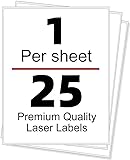 Etiquetas Adhesivas Para Imprimir A4, Tapsin 1 por hoja 25 hojas, 210x297mm Etiquetas Autoadhesivas Mate Para Impresoras Láser A4 de Inyección de Tinta