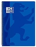 Oxford Classic - Cuaderno espiral, tapa plástico, cuadrícula 4x4, color azul marino