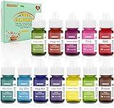 Colorante alimentario 12*6ml, Colorante Alimentario Alta Concentración Liquid Set para Colorear los Bebidas Pasteles Galletas Macaron Fondant