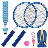 Raquetas Badminton Niños Raquetero Tenis Racket Raqueta de Juguete Deportivo Bádminton Playa al Aire Libre (2 Azules)