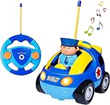 Автомобіль дистанційного керування SGILE з музикою та підсвічуванням, дистанційне керування радіостанціями RC, дитячий поїзд з дистанційним управлінням, поліцейські машини для дистанційного керування для немовлят Діти 18 місяців