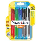 Paper Mate InkJoy 100RT - Bolígrafo retráctil, punta media de 1 mm, paquete de 10, colores estándares surtido