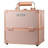 यात्रा मेकअप ब्रीफकेस खाली केस आयोजक मैनीक्योर बॉक्स, सौंदर्य प्रसाधन, महिलाएं, गुलाबी सोना