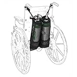 Bolsa de cilindro de oxígeno para silla de ruedas – Porta tanque O2 mochila para cilindros 'D' y 'E' botella, doble y portátil