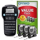 Dymo LabelManager 160 kit de iniciación de etiquetadora | Impresora de etiquetas portátil | Con 3 rollos de cinta de etiquetas Dymo D1 | Teclado QWERTY | Ideal para uso doméstico o de oficina