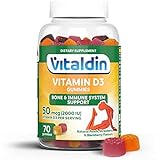 VITALDIN Vitamina D3 gummies - 2.000 IU por dosis diaria - 70 gominolas (suministro para 1 mes); sabor a Frutas - Vitamina D para Sistema Inmunitario & Huesos - Sin Gluten - Apto para Niños & Adultos