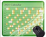Yanteng Calendario para 2021 años Alfombrilla de ratón de Goma Antideslizante para Juegos, Alfombrillas de ratón Green Vitality