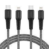 YEONPHOM Cable USB C a Lightning Cable 2M2pack,Cable iPhone Cargador iPhone PD Carga Rápida Nylon Tipo C a Lightning Cable para iPhone 12 pro max/mini/11/11 Pro/11 Pro Max/SE/X/XS/XR/XS Max/8/iPad Pro