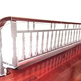 DECARETA Red de Seguridad Resistente para la Protección de Niños/Mascotas,Malla de Seguridad para Escaleras y Balcones 300 * 77cm, Blanco