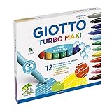 Giotto Turbo Maxi Rotuladores, Estuche 12 unidades, Multicolor