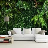 Papel pintado Papel tapiz 3D personalizado Selva tropical Hojas Verde Paisaje Papel tapiz Sofá Salón Comedor Telón de fondo, 300 × 210 cm