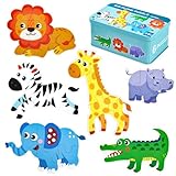 Puzzles de Madera Niños, 6 Pack Juguetes Montessori Puzzle Infantil, Animales Rompecabezasl, Juego Educativos Clásico de Desarollo Regalo para Infantiles Bebé Niñas Niños 3, 4 y 5 años