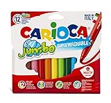 Carioca - Bolsa de cartón con 12 rotuladores de colores Jumbo (40565)