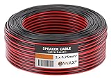 MANAX SC2075RB-10 - Cable para altavoz de sonido (2 conectores de 0,75 mm², cable de audio, 10 m), color rojo y negro