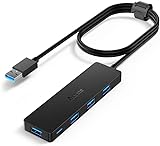 Концентратор Aceele USB 3.0, USB-концентратор із 4 портами, ультратонкий USB 3.0 Thief довжиною 1.2 м, USB-концентратор, сумісний із Macbook Pro/Air, Surface Pro, PS4, ПК тощо.