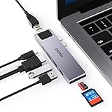 CHOETECH Hub Macbook Pro, 7 en 2 Adaptador USB C Hub con Ethernet Rj45, Thunderbolt 3, USB 3.0, PD 100W, 4K HDMI, Ranura de Tarjeta TF/SD, para MacBook Pro 2020/2019/2018/2017, MacBook Air 2020-2018