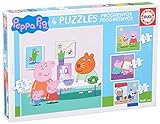 Educa - Peppa Pig, Conjunto de 4 puzzles Progresivos de 6, 9, 12 y 16 piezas cada uno, Recomendados a partir de 3 años para que se atrevan con distintos niveles de dificultad (16817)