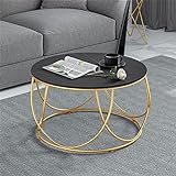 Nòdik Minimalist Slate Sal K ap viv Tablo Kafe Ti Round Iron Fen Side Table Gold Mirror Marble Bedside Table (Koulè : Argento, Size : 45 * 80cm) (A 45 * 80cm)