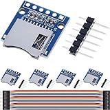 DAOKAI 5 шт. модуль карты Micro SD мини-адаптер устройства чтения карт TF модуль расширения памяти устройство чтения/записи SD-карт для Arduino с контактами и кабелем Dupont