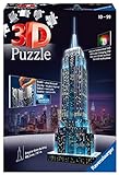 Ravensburger - 3D Puzzle Empire State Building Night Edition con Luces, 216 Piezas, 8+ Años