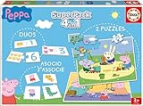 Educa - Superpack Peppa Pig Pack de Domino, Identic y 2 Puzzles, Juego de Mesa, Multicolor (16229)