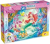Lisciani Puzzle para niños de 108 piezas 2 en 1, Doble Cara con reverso para colorear - Disney La Sirenita 48069