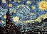Fumoi Puzzle de 1000 Piezas para Adultos - Noche Estrellada por Vincent Van Gogh Rompecabezas de 1000 Piezas para Adultos Rompecabezas de Piso