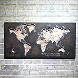 ديكور حائط Gbzjia، لوحة خريطة العالم لقارة العالم، ديكور حائط عتيق، ديكور منزلي، هدية للزوجين