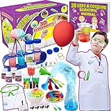 UNGLINGA Chemistry Laboratory 30 videnskabseksperimentsæt Pædagogisk legetøj Gave med laboratoriefrakke til 5-11 år Drenge Piger Kostumer Rollespil Læring