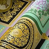Versace Wallpaper 387041 - Papel pintado barroco (10,05 x 0,70 m), diseño floral, color verde menta, lila, negro y dorado