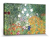 1art1 Gustav Klimt - Jardín De Flores, 1906-08 Cuadro, Lienzo Montado sobre Bastidor (120 x 80cm)