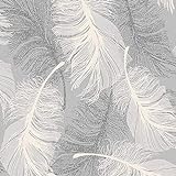 CWV Wallcoverings Paper pintat M0923, gris i blanc, rotllo complet