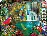 Educa - Ægte puslespil: Tropiske papegøjer-puslespil, 1000 brikker, flerfarvet (18457)