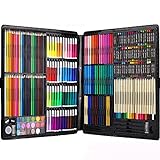 258 piezas Creatividad Art Set para niños dibujo y pintura (acuarela, lápices de colores, marcadores de colores, lápices de colores)
