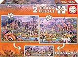 Educa - Wild Animals 2 Puzzles x 100 Pièces, Multicolor (18606)