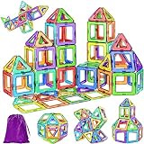 COOLJOY 40 Piezas Bloques Construccion Niños, 3D Bloques de Construcciones Magneticas Niños, Educación y Creación Piezas Magneticas para Niños y Niñas de 3 4 5 6 7 Años