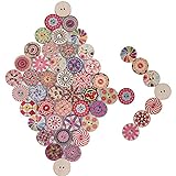 200pcs Botones de Madera Botones Manualidades de Colores Mezclados Redondos para ropa Costura DIY Scrapbooking Bricolaje Artesanía