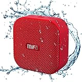 Mifa Mini Altavoz Portátil Bluetooth 4.2 Impermeable IP56 y Tecnología True Wireless Stereo & DSP, Anti-Polvo con 15 Horas Continua y Tarjeta de microSD, Micrófono Incorporado, Rojo
