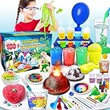UNGLINGA Scientific Kit med 100+ eksperimenter for børn år, Science Kit Kemi Game, Magic Sand, Gemstone Excavation, Vulkan, Glow Worms, Opbrusende Reaktion