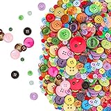800 Piezas Botones de Colores Surtidos, Colores Mezclados Botones de Resina Redondo con 2/4 Agujero para manualidades de DIY Coser Artesanía Decoraciones Hechas a Mano de Bricolaje Tamaño mixto