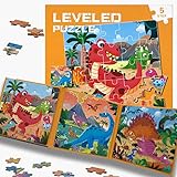 FUNTECH Puzzle Magnétique 3 en 1 pour Enfants, Jouets Éducatifs et Jouets Montessori 3 ans 4 5 6 ans, Puzzle Enfant 97 Pièces, Livre Magnétique, Puzzle 3 ans et plus (Puzzle Dinosaure)
