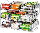 KICHLY Organizador de estante de latas de almacenamiento, organizador de latas apilables tiene hasta 36 latas para el gabinete de la cocina o la despensa - Cromo