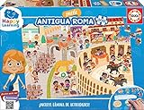 Educa - Antigua Roma - Puzzle Happy Learning, Puzzle de 300 piezas, Incluye lámina con actividades para aprender curiosidades, Medida aproximada del puzzle: 40 x 28 cm, A partir de 8 años (19319)