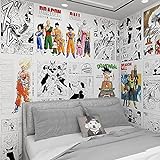 Dibujos Animados Anime Dormitorio Papel Tapiz Habitación De Los Niños Fondo De Cabecera Revestimiento De Paredes Oficina Comics Papel Tapiz 350(L) x245(H) cm