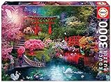 Educa - Jardín Japonés, Adéntrate en este precioso jardín con 3.000 piezas, Medida aproximada: 120 x 85 cm, Incluye servicio de pieza perdida hasta agotar existencias, A partir de 14 años (19282)