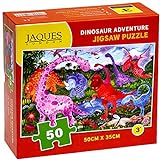 Dinosaur Adventure Jaques London Rompecabezas para niños - Puzzle de 50 Piezas para niños - Rompecabezas Recomendado para niños de 4 años -