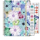 AEYAKA Agenda 2023 A5 Annual Diary 2023 January 2023 - December 2023 with 12 Monthly Tabs, Week Horizontal View Diary Planner with Hard Cover and Elastic Closure 15,8 x 21,7cm